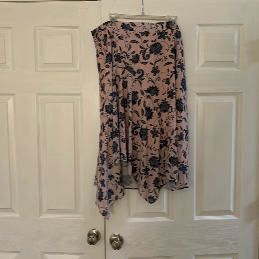 Eloquii Handkerchief Hem Midi Skirt